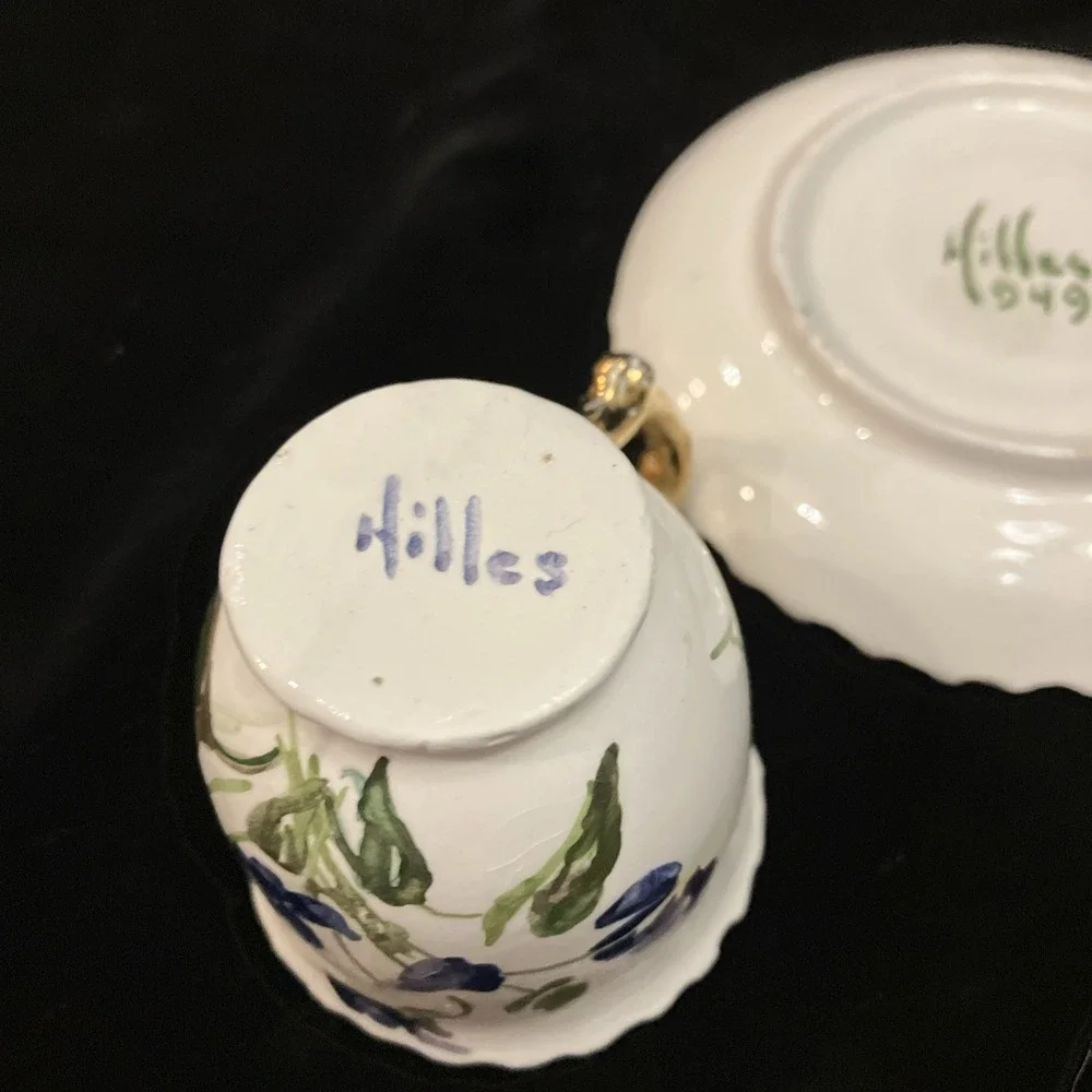 Vintage Lot 3 Fine China Porcelain Teacups & Saucers Floral Gold Blue Avon